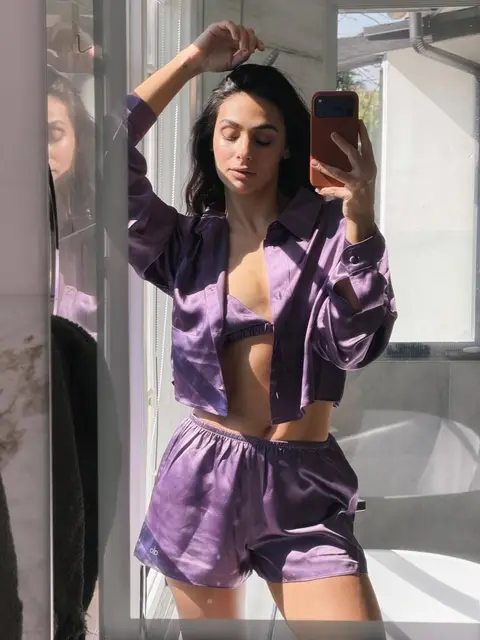 image by rennotni containing woman, purple, take, short, selfie