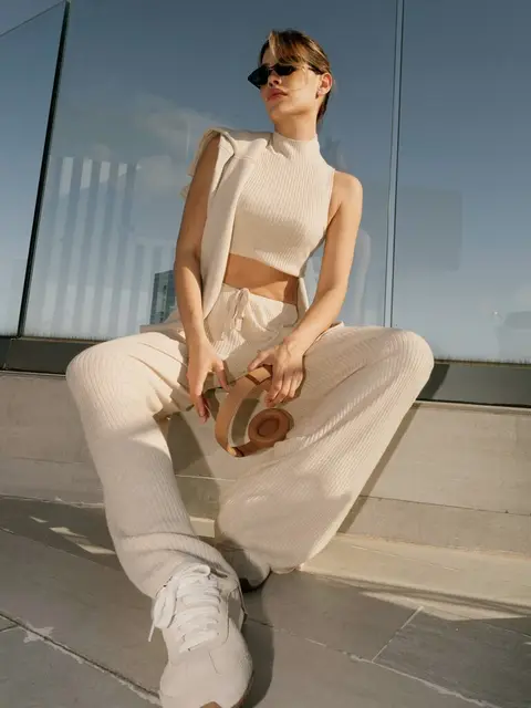 image by michellesalasb containing woman, white, shoe, sit, wear