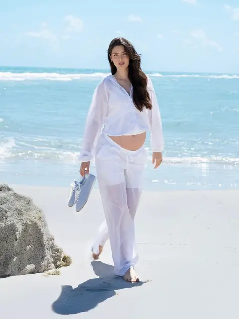 image by nadiaferreira containing woman, beach, white, walk, dress