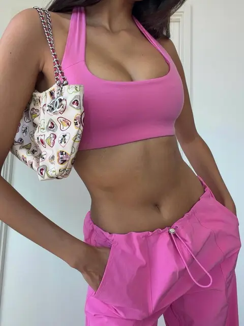 image by giizeleoliveira containing pink, woman, pose, short, pant