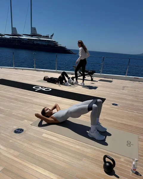 image by daianesodre containing woman, yoga, deck, exercise, yacht