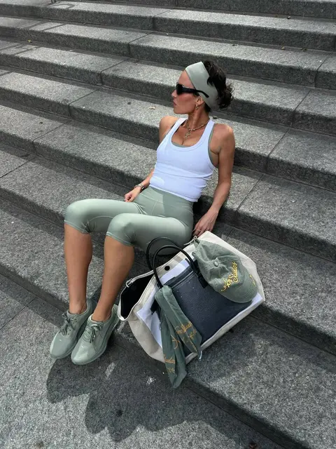 image by lissyroddyy containing woman, sit, stair, bag, shoe