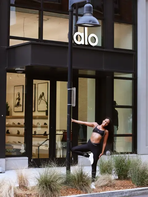 image by hippiewhohustles containing woman, yoga, building, black, pose